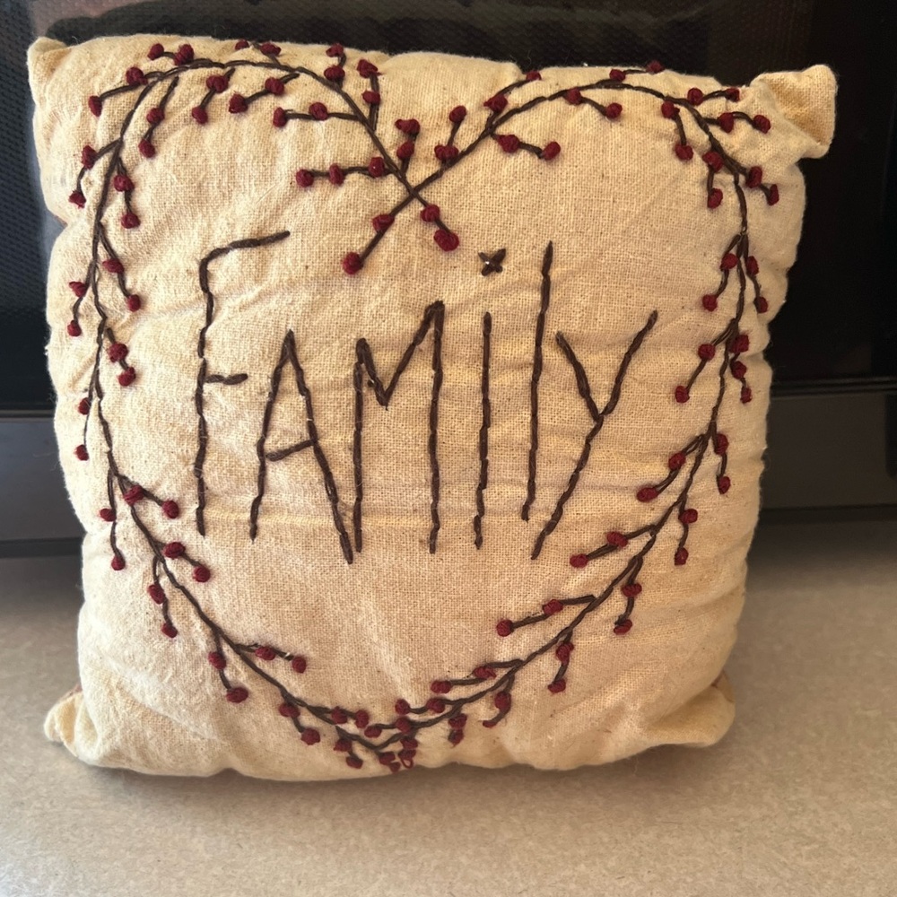 Embroidered Family Pillow